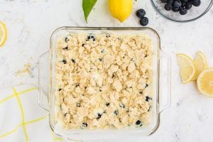 crumble added to top of cream cheese mixture