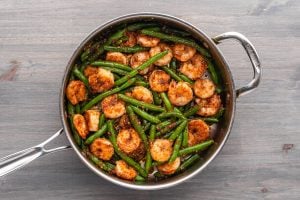 Chili Crisp Shrimp in a pan