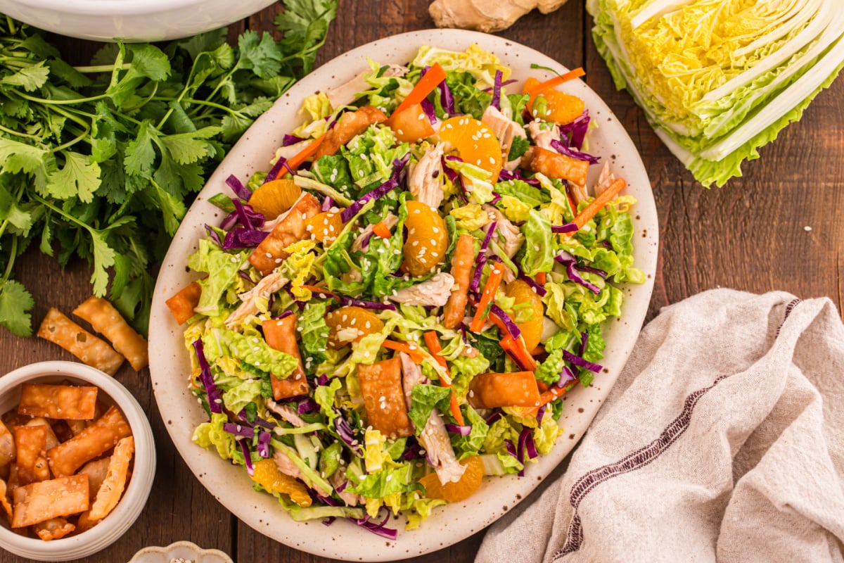 Chinese chicken salad in bowl