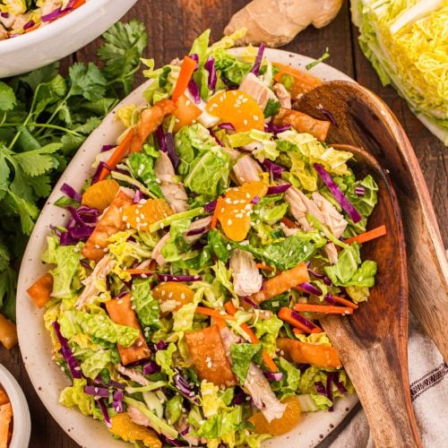 Chinese chicken salad in bowl