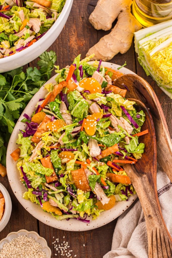 Chinese chicken salad in bowl