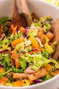 Chinese Chicken Salad being mixed up