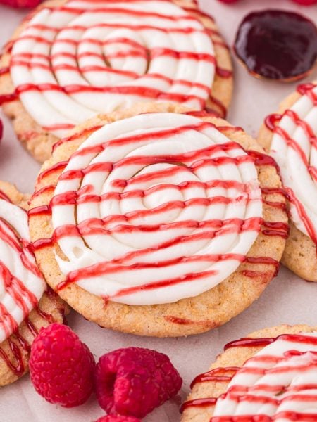 Copycat Crumbl Raspberry Cheesecake Cookies