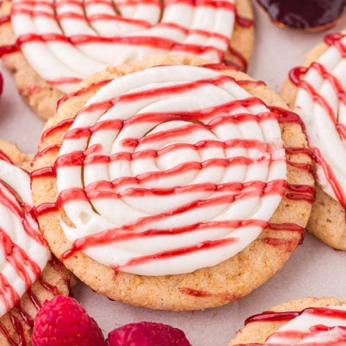 Copycat Crushed Raspberry Cheesecake Cookies