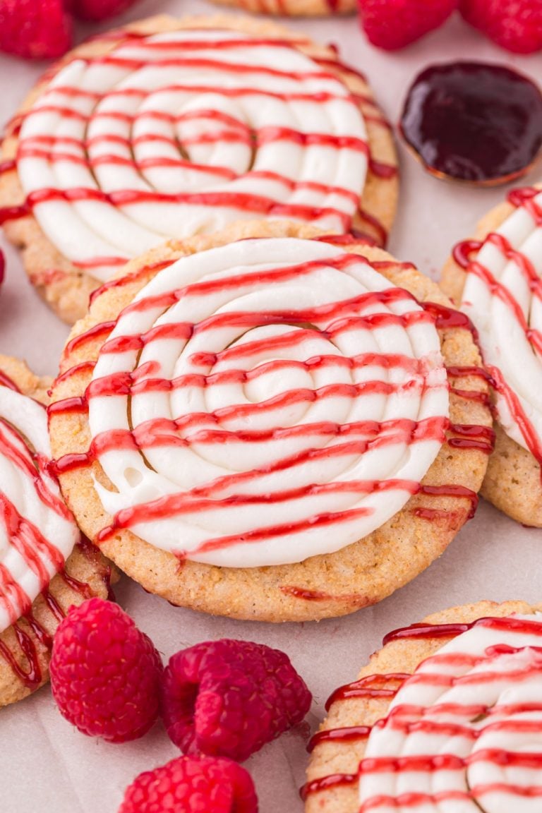 Copycat Crumbl Raspberry Cheesecake Cookies