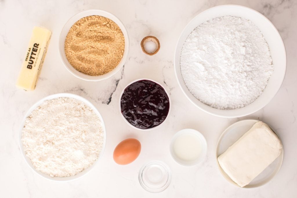 Ingredients for Copycat Crushed Raspberry Cheesecake Cookies