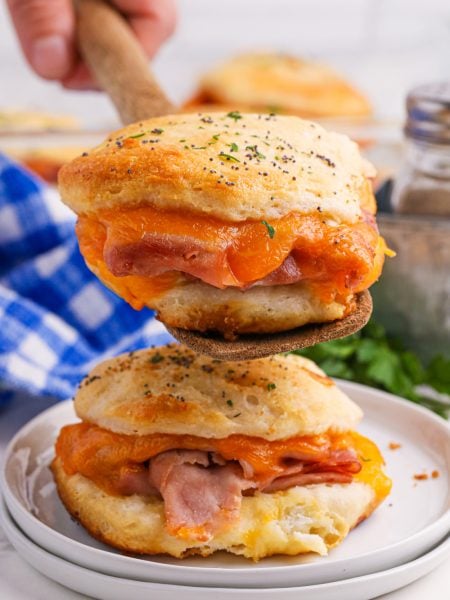 Ham and Cheddar Biscuit Sliders