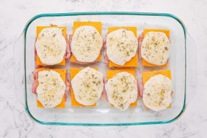 poppy seed topping brushed on top of biscuits