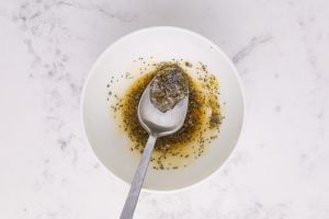 melted butter, remaining honey, and poppy seeds in a small bowl