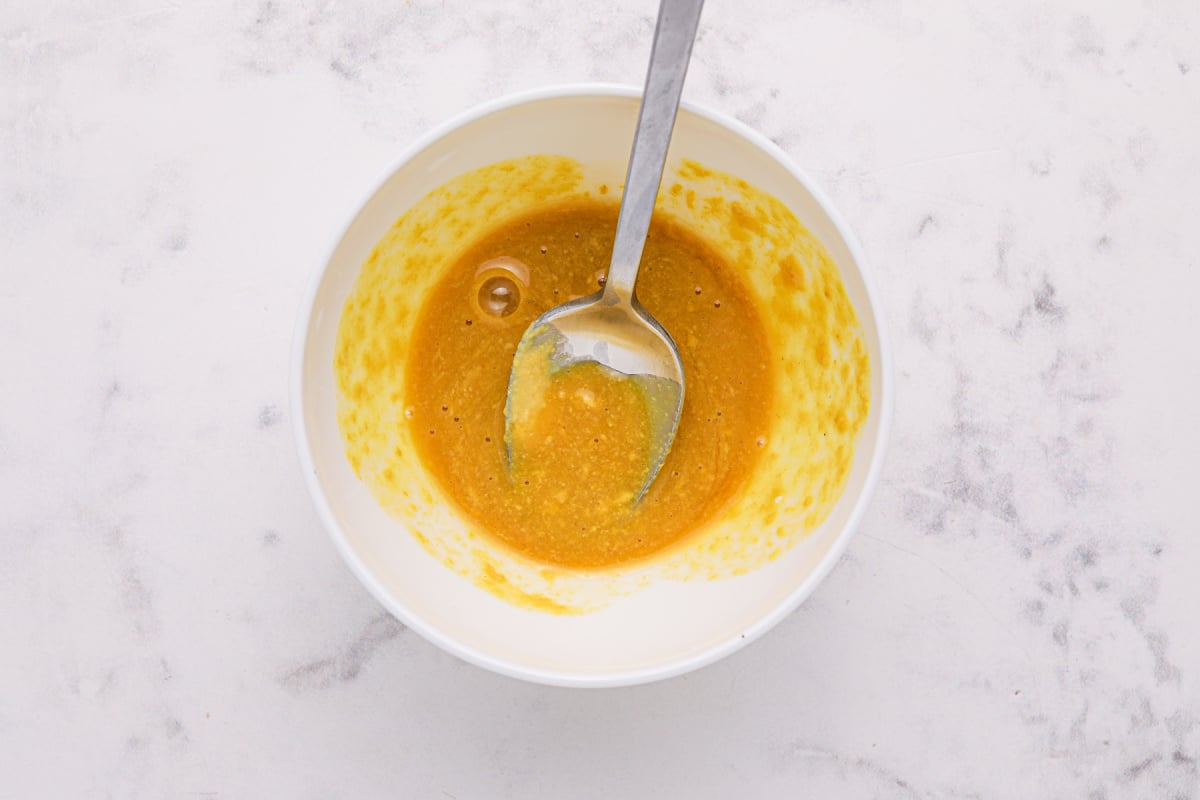 honey mustard in small mixing bowl