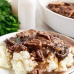 Instant Pot Stewed Beef with Mushroom Gravy