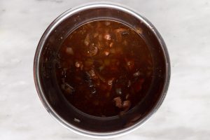 Instant Pot Stewed Beef with Mushroom Gravy in an instant pot