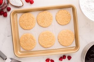 cooked cookies on a baking sheet