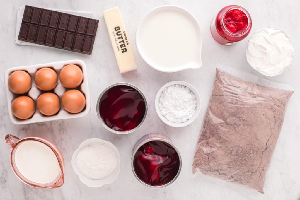 Black forest cake ingredients