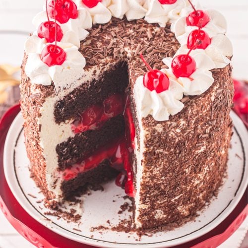 Slice of black forest cake