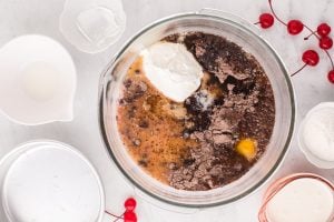 cake ingredients in a bowl