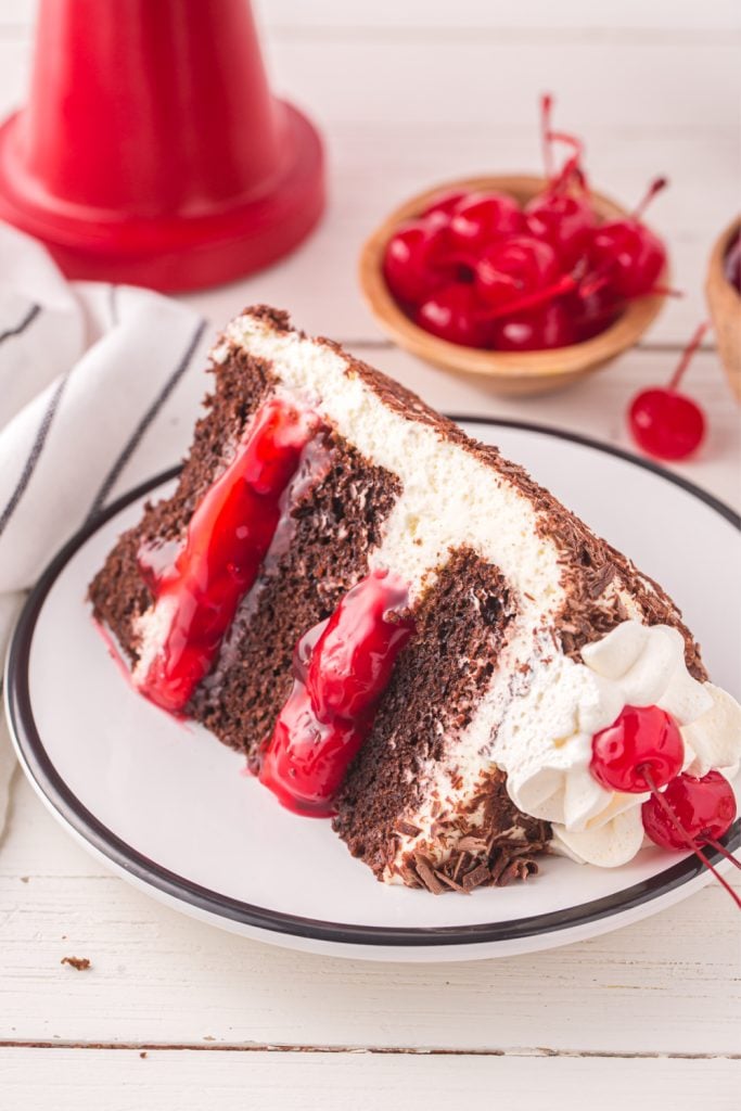 Slice of black forest cake