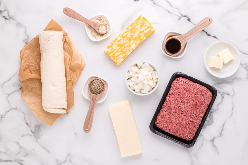 ingredients for Cheeseburger Garbage Bread