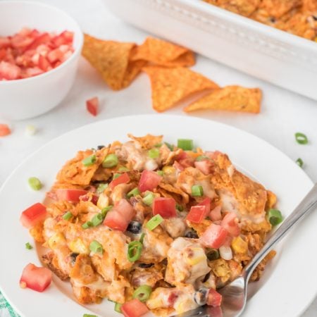 Dorito Chicken Casserole on a plate