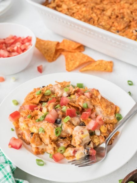 Dorito Chicken Casserole on a plate