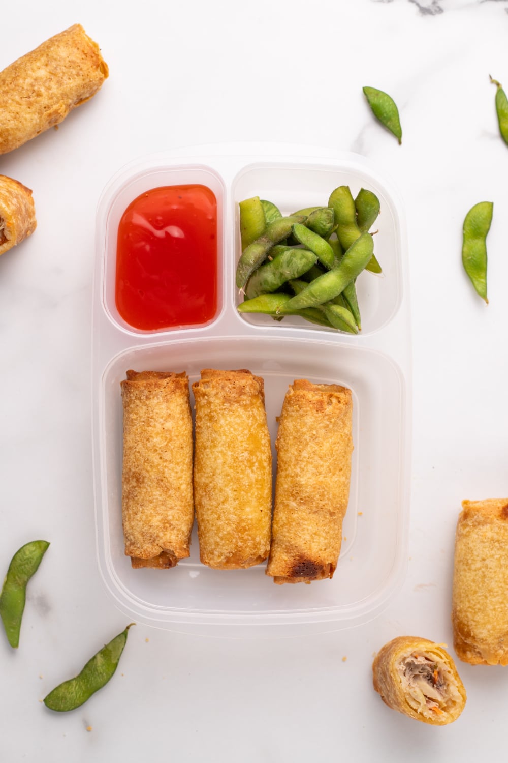 Egg Roll Easy Lunchbox Idea packed in a lunchbox