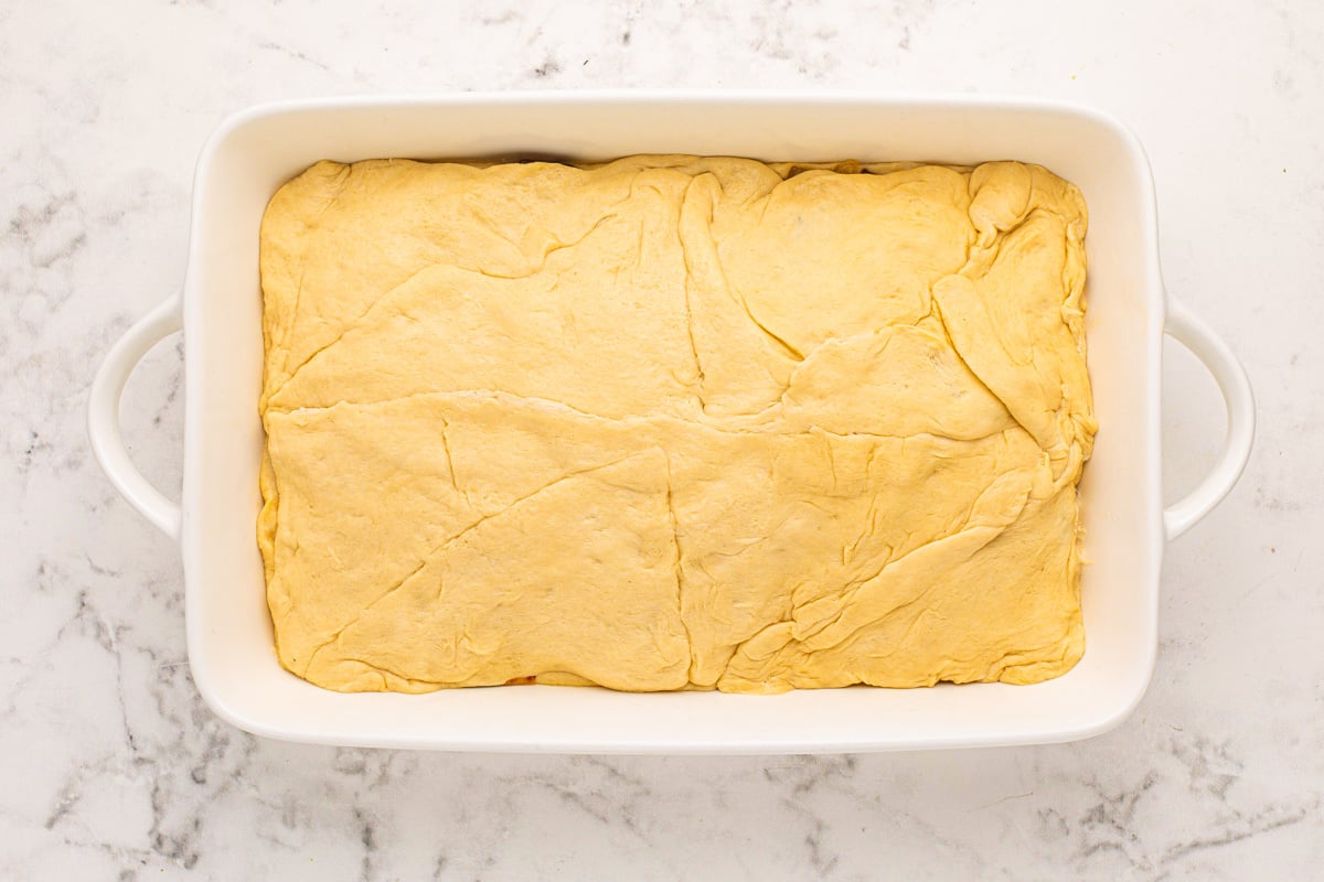 dough paced on top of cheese slices
