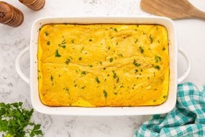 cooked Philly Cheesesteak Squares in a baking dish
