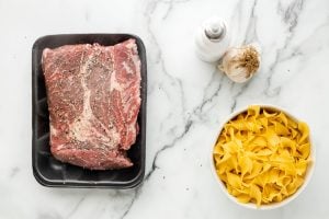 seasoning placed on beef