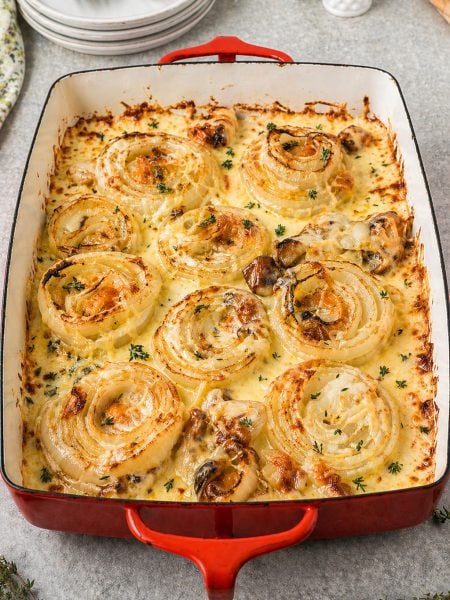 Tennessee Onions in a baking dish