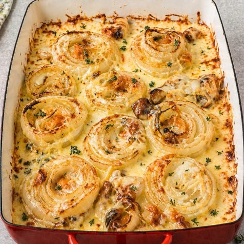 Tennessee Onions in a baking dish