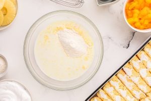pudding mix with the milk in a large bowl