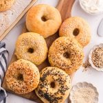 2 Ingredient Bagels on a cutting board