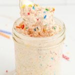 Birthday Cake Overnight Oats in a jar