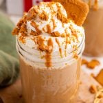 Biscoff Cookie Butter Latte in a glass cup