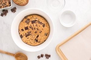 cookie batter in a bowl