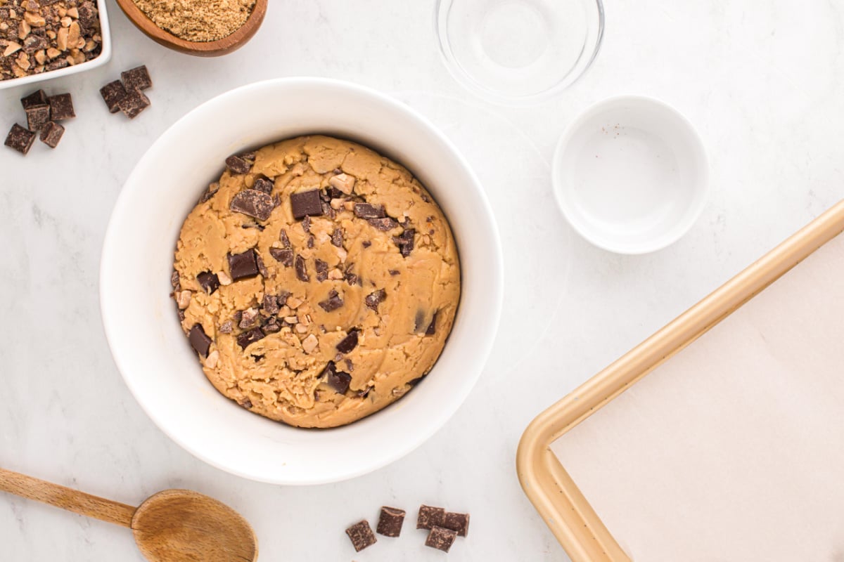 cookie batter in a bowl