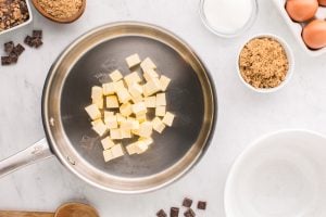 butter cubes in a pan