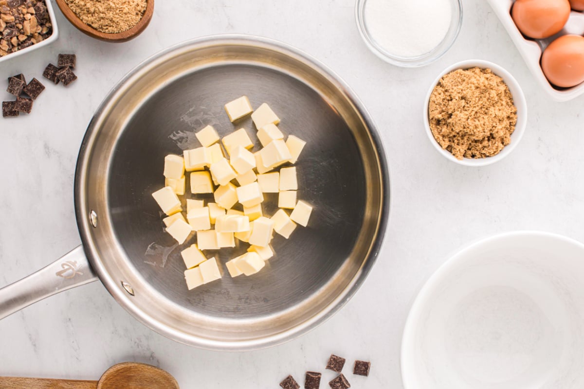 butter cubes in a pan