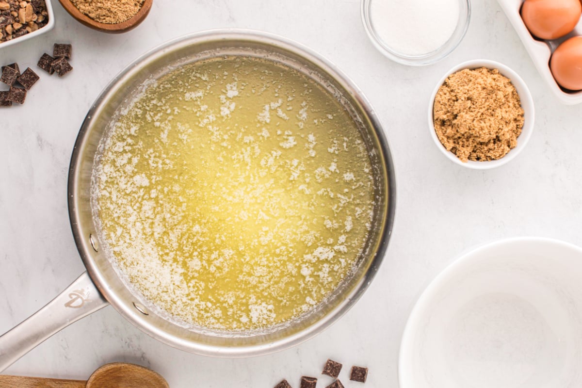 melted butter in a pan
