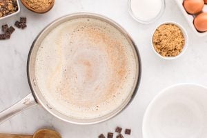 browned butter in a pan