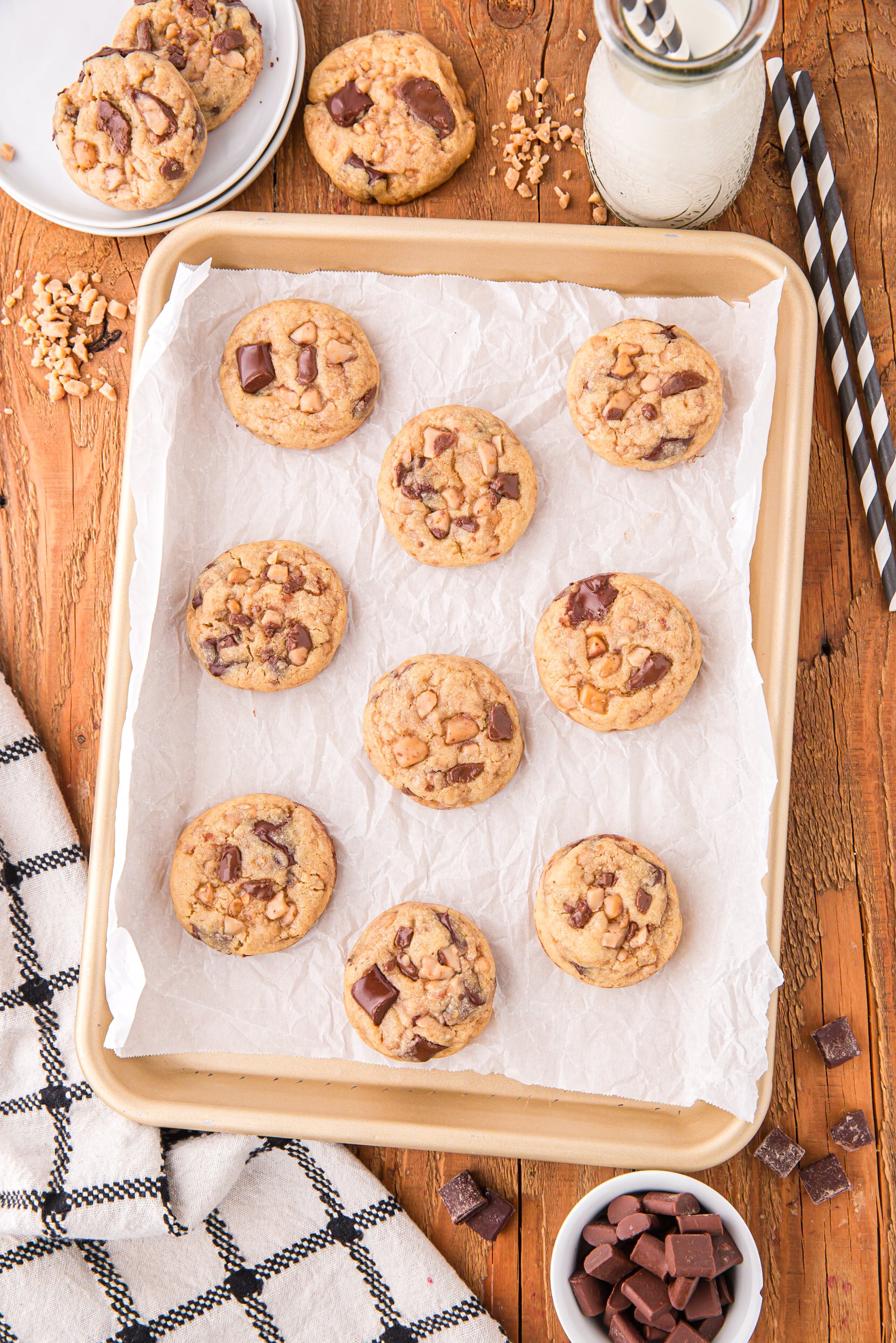 cooked cookies on a baking sheet