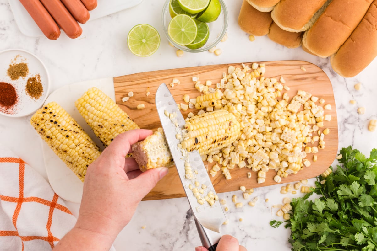 removing corn from the cob