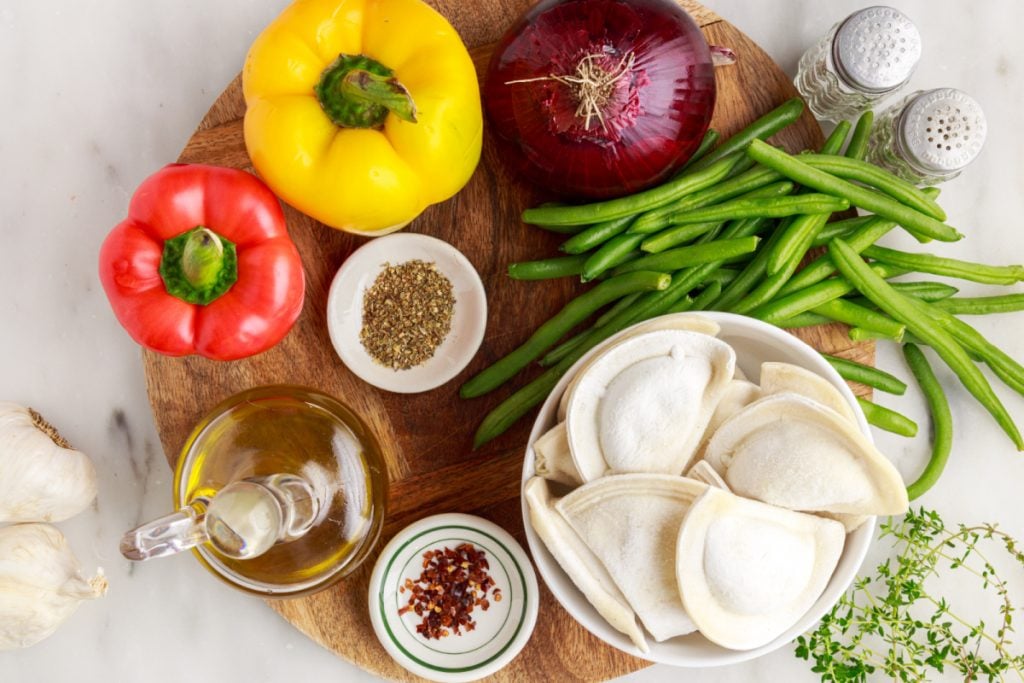 ingredients for Sheet Pan Pierogi Dinner