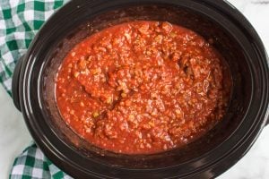 Slow Cooker Bolognese Sauce in a crock pot