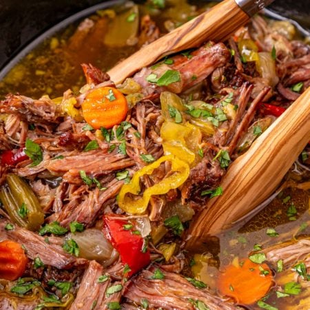 Slow Cooker Chicago Italian Beef in a crockpot