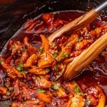 Slow Cooker Honey Garlic Chicken in a crock pot