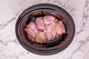 chicken thighs in a slow cooker