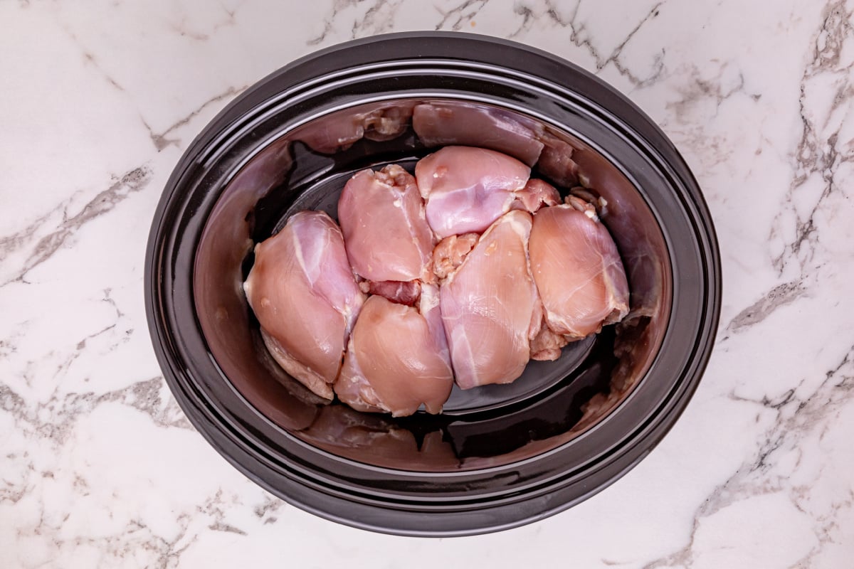 chicken thighs in a slow cooker