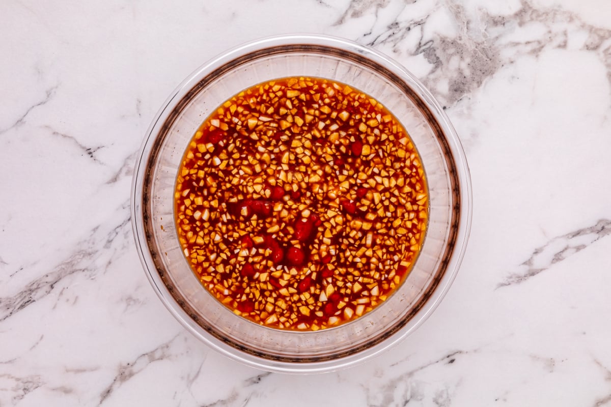 honey garlic sauce in a bowl