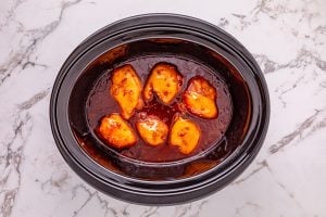 cooked chicken in slow cooker